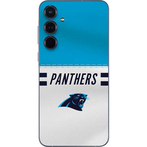 NFL Carolina Panthers White Striped Galaxy A35 5G Skin